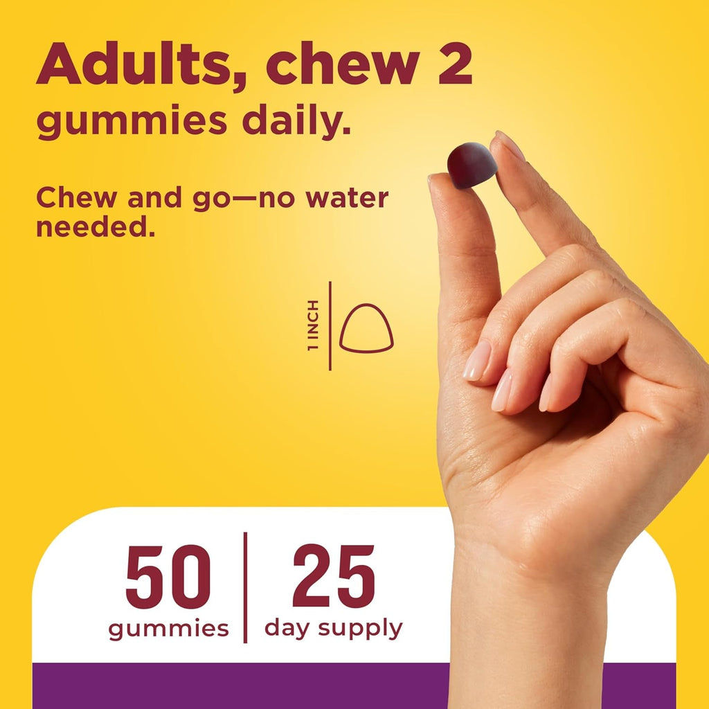 Nature Made Probiotic + Prebiotic Fiber Gummies for Daily Gut Health, Fiber Supplement with Probiotics for Digestive Health Support, 50 Gummies, 25 Day Supply