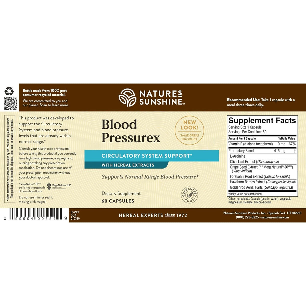 Nature'S Sunshine Blood Pressurex 60 Capsules