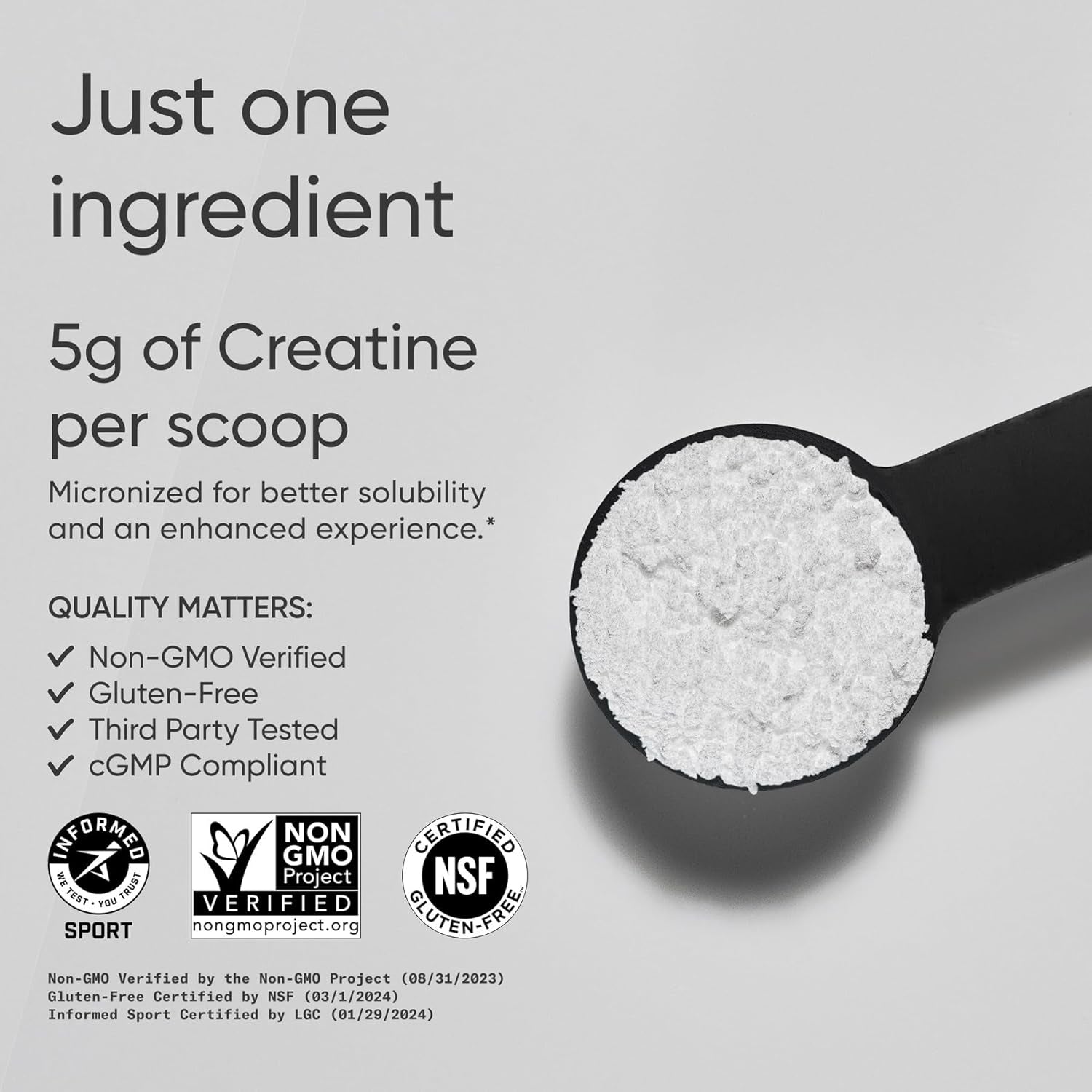 Sports Research Creatine Monohydrate - Gain Lean Muscle, Improve Performance and Strength and Support Workout Recovery* - 5 G Micronized Creatine - 17.64 Oz
