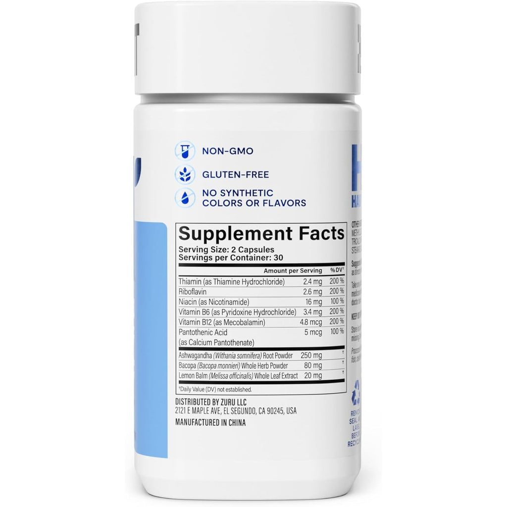 Habit Stress Relief Supplement (60 Capsules) - New Look, Supports Relaxation & Mood Balance, Vitamin B, Adaptogens, Lemon Balm, Calming, Vegan, Non-Gmo (1 Pack)