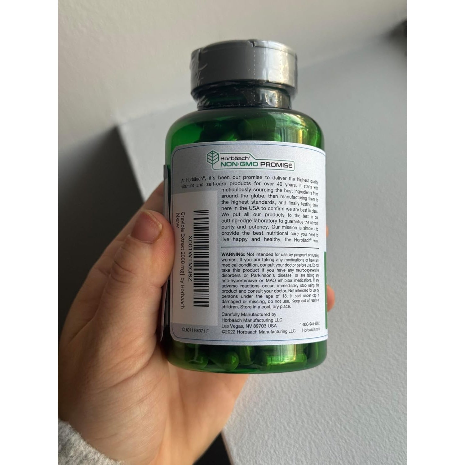 Horbäach Graviola Capsules | 120 Count | Soursop (Annona Muricata) | Non-Gmo & Gluten Free