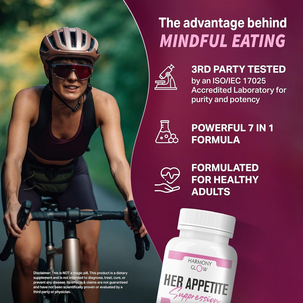 Her Appetite Suppression - Supports GLP-1 Related Metabolic Pathways, Promotes Weight Loss for Women, Helps Control Appetite/Cravings & Promotes Energy | 3Rd Party Tested Supplement - 60 Capsules