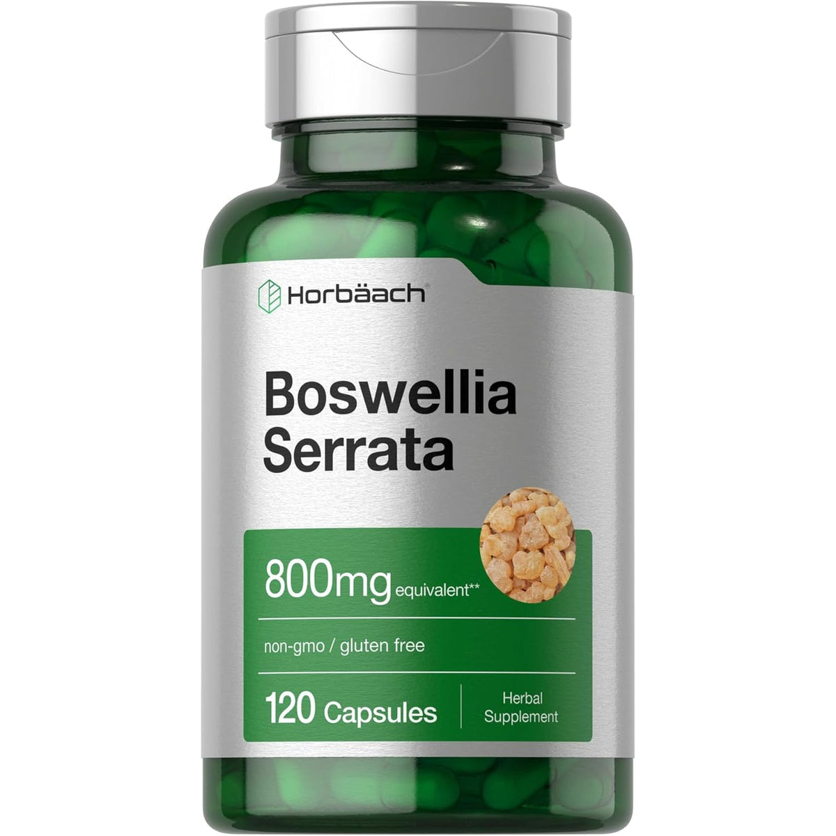Horbäach Boswellia Serrata Extract Capsules | 120 Count | Herbal Supplement | Non GMO, Gluten Free