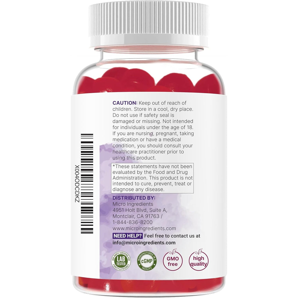 Micro Ingredients Melatonin 20Mg Gummies for Adults, 120 Count | Sleep Aid 10Mg Melatonin per Gummy | Sugar Free Blackberry Cherry Flavor | No Drug + Non-Habit-Forming | Non-Gmo, Gluten Free