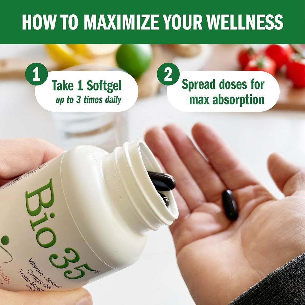 Bio35 / 300 Sg Original, Gluten Free, Daily Multivitamin for Men & Women Wellness – Bio35 High Potency Softgel with Trace Minerals, Multi Vitamins for Immune Support, Digestion, & Energy,