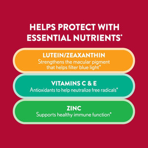 Ocuvite Eye Vitamin & Mineral Supplement, Gummy Multivitamin for Eyes, Zinc, Vitamin C & E, Lutein & Zeaxanthin Supplements for Vision Support for Adults, 60 Gummies