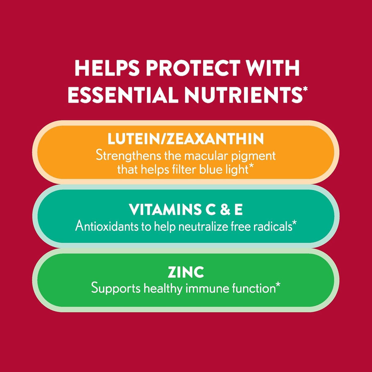 Ocuvite Eye Vitamin & Mineral Supplement, Gummy Multivitamin for Eyes, Zinc, Vitamin C & E, Lutein & Zeaxanthin Supplements for Vision Support for Adults, 60 Gummies