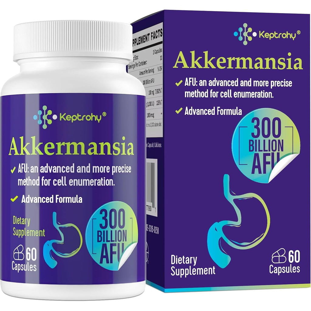 300 Billion AFU Akkermansia Muciniphila - a Live Probiotics for Women Men, Supports GLP-1 Digestive Gut, Immune & Overall Health, Enhances Gut Digestive Lining Function, 60 Count (Pack of 1)