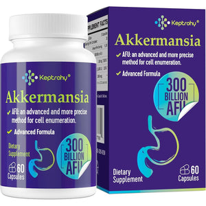 300 Billion AFU Akkermansia Muciniphila - a Live Probiotics for Women Men, Supports GLP-1 Digestive Gut, Immune & Overall Health, Enhances Gut Digestive Lining Function, 60 Count (Pack of 1)