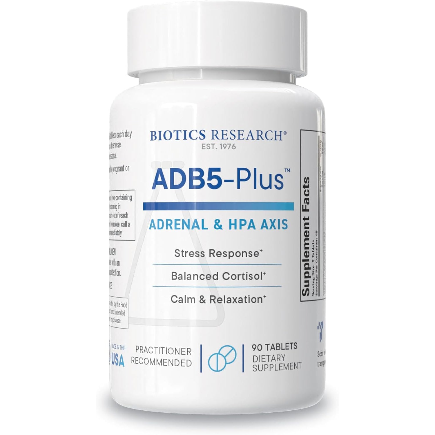 BIOTICS RESEARCH Adb5-Plus Support Healthy Adrenal Gland Function, Support Cortisol Levels, Positive Response to Stress, Healthy Energy Levels 90 Tablets
