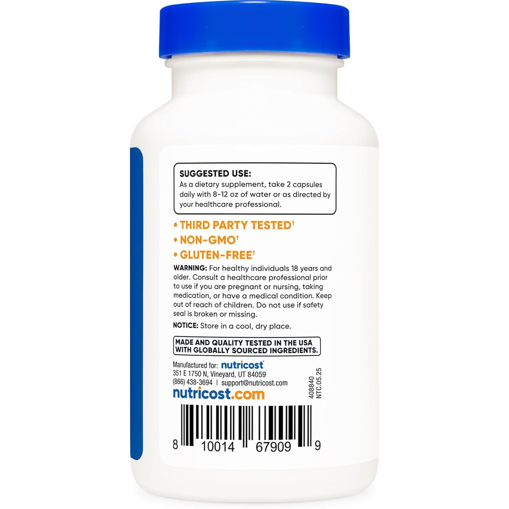Nutricost Agmatine Sulfate 1000Mg, 120 Capsules - Gluten Free, Non GMO, 500Mg per Capsule