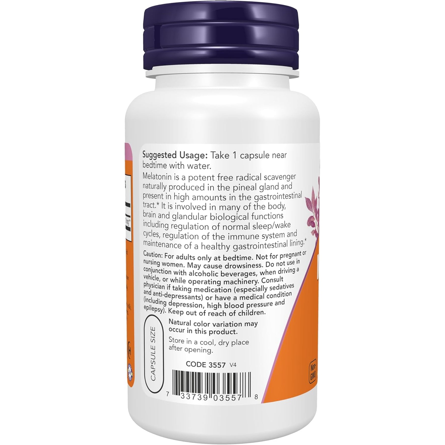 NOW Foods Supplements, Melatonin, Extra Strength 10 Mg, Free Radical Scavenger*, Healthy Sleep Cycle*, 100 Veg Capsules