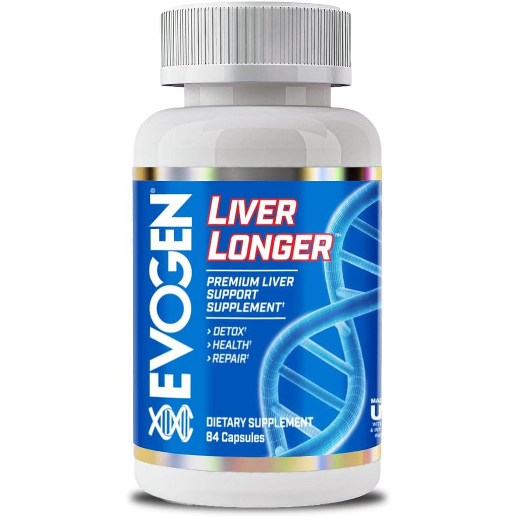 Evogen Liver Longer - Premium Liver Support Supplement | Detox, Health, & Repair | N-Acetyl L-Cysteine, Milk Thistle, TUDCA | 84 Capsules