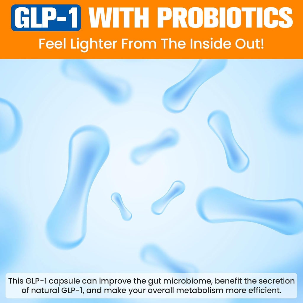 GLP-1 Supplement for Women, 3X Targeted Formula, Gentle on the Stomach, GLP-1 with Akkermansia Probiotic, Berberine HCI & Chicory Inulin, Natural GLP1 for Digestion & Gut Health - Vegan, 60 Capsules