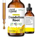 Wild & Organic Dandelion Root Extract Drops - Liver Cleanse Detox - Herbal Dandelion Tincture - Liver Support Supplement - Add to Tea - Vegan, Sugar & Alcohol-Free Liquid Drops - 4 Fl Oz