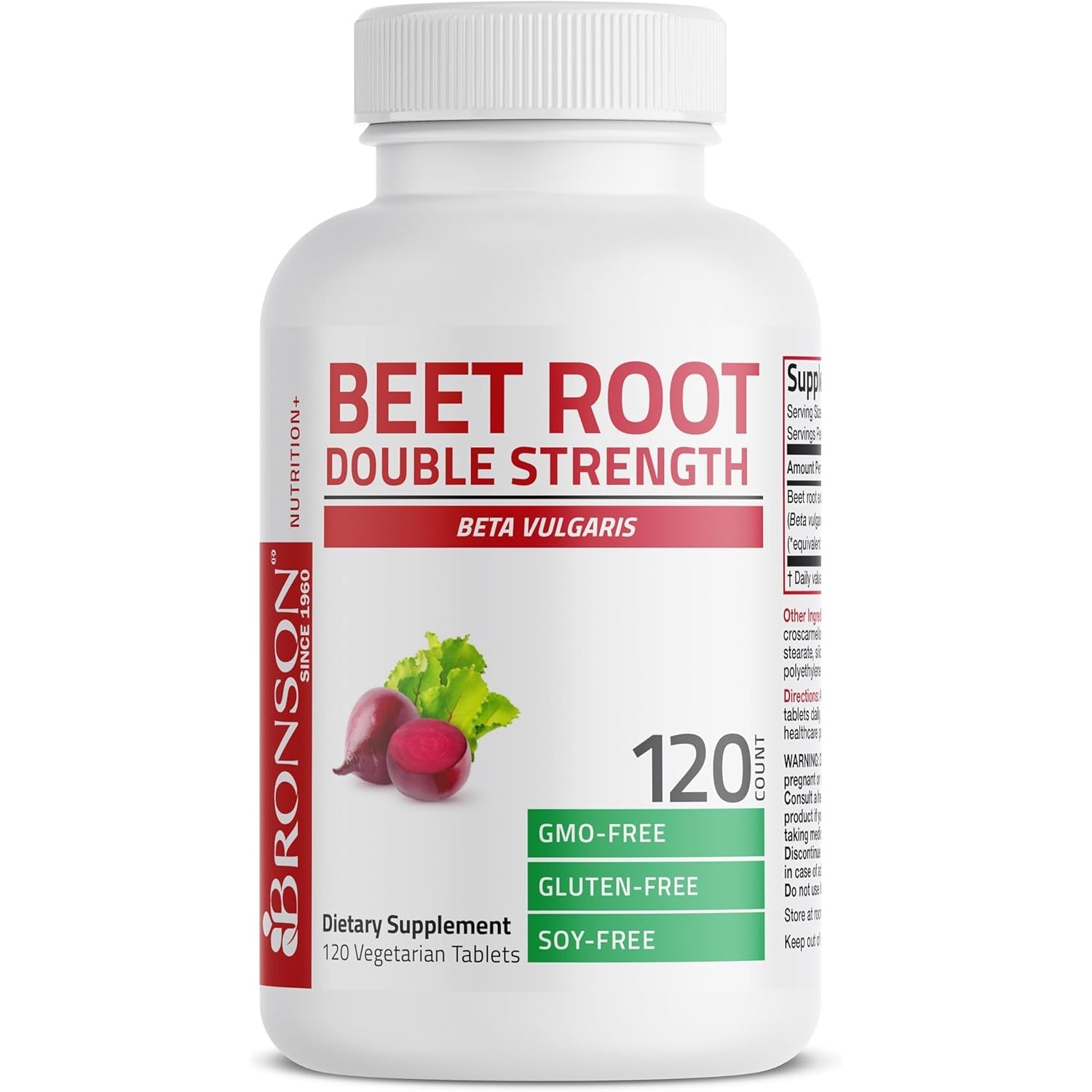 Bronson Beet Root Double Strength, Non-Gmo, 120 Vegetarian Tablets