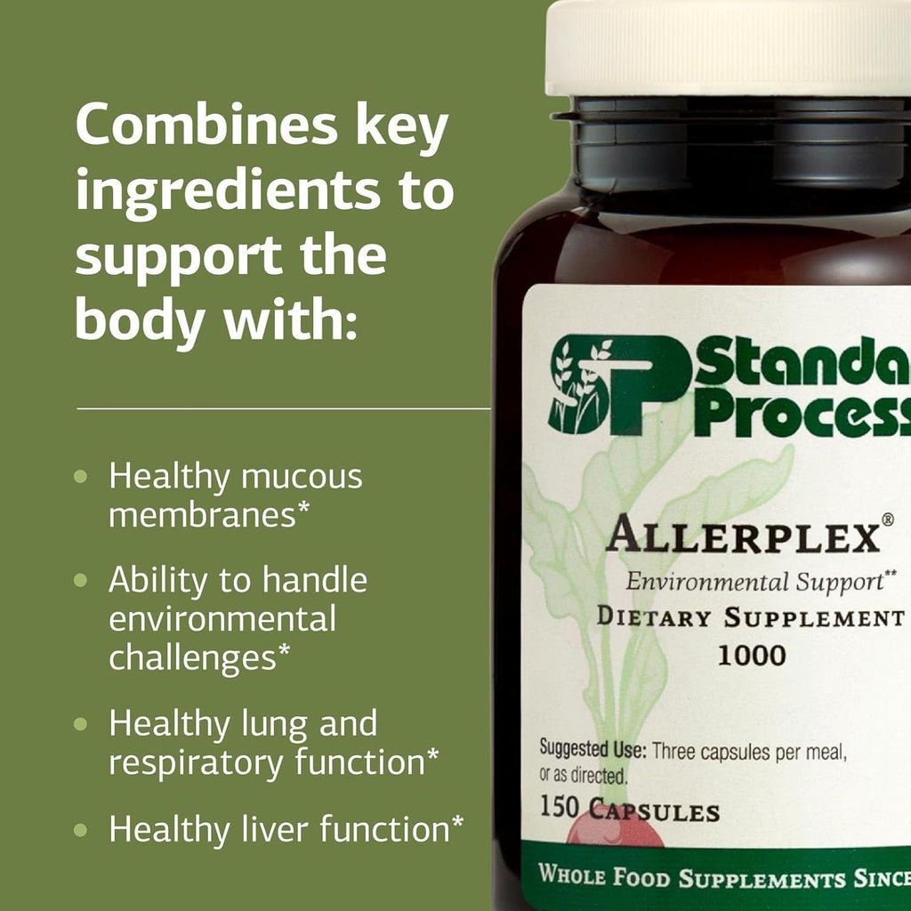 Standard Process Inc. Allerplex, Lung Health Support Supplement, Dietary Supplement with Vitamin a & Pneumotrophin PMG, Support Healthy Mucous Membranes, Supports Seasonal Challenges - 150 Capsules