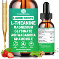 L Theanine Liquid Drops, Theanine Supplement with Magnesium Glycinate & Ashwagandha for Sleep, Relaxation & Focus Support, High Absorption Liquid L Theanine 200Mg for Adults & Kids丨Vegan, Non-Gmo, 2Oz