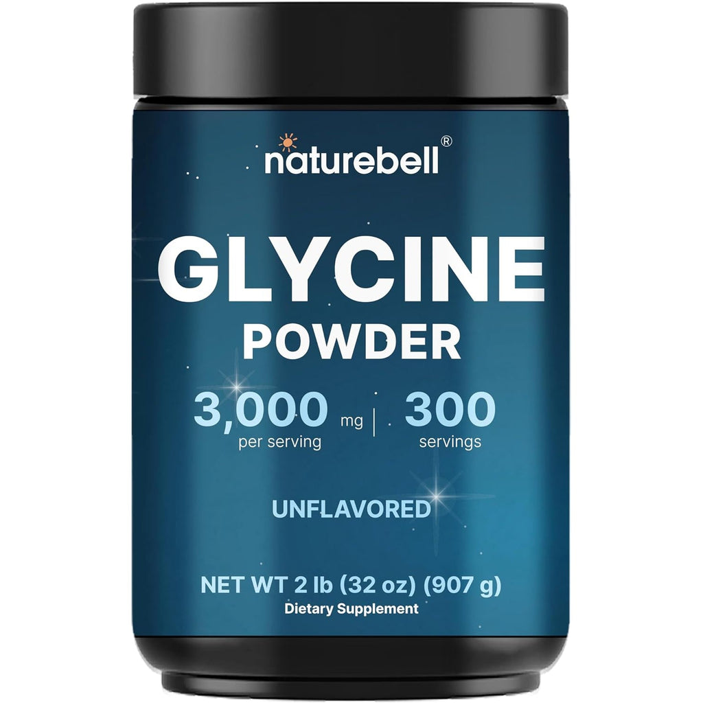 Glycine Powder, 300 Servings (2 Lb) – 3,000 Mg Free-Form Glycine per Serving – Unflavored Pure Powder – Non-Gmo, Cgmp Manufactured