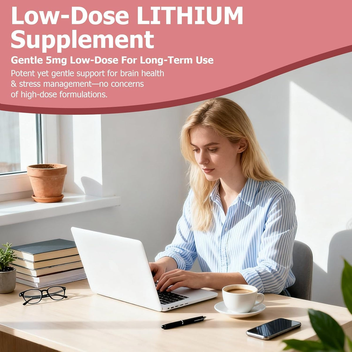Pure Lithium Orotate Liquid Drops 5Mg, Low Dose Lithium Brain Supplement for Cognitive Memory Mood Behavior, High Bioavailability Liquid Lithium-Orotate Drops for Kids Adults Vegan Non-Gmo