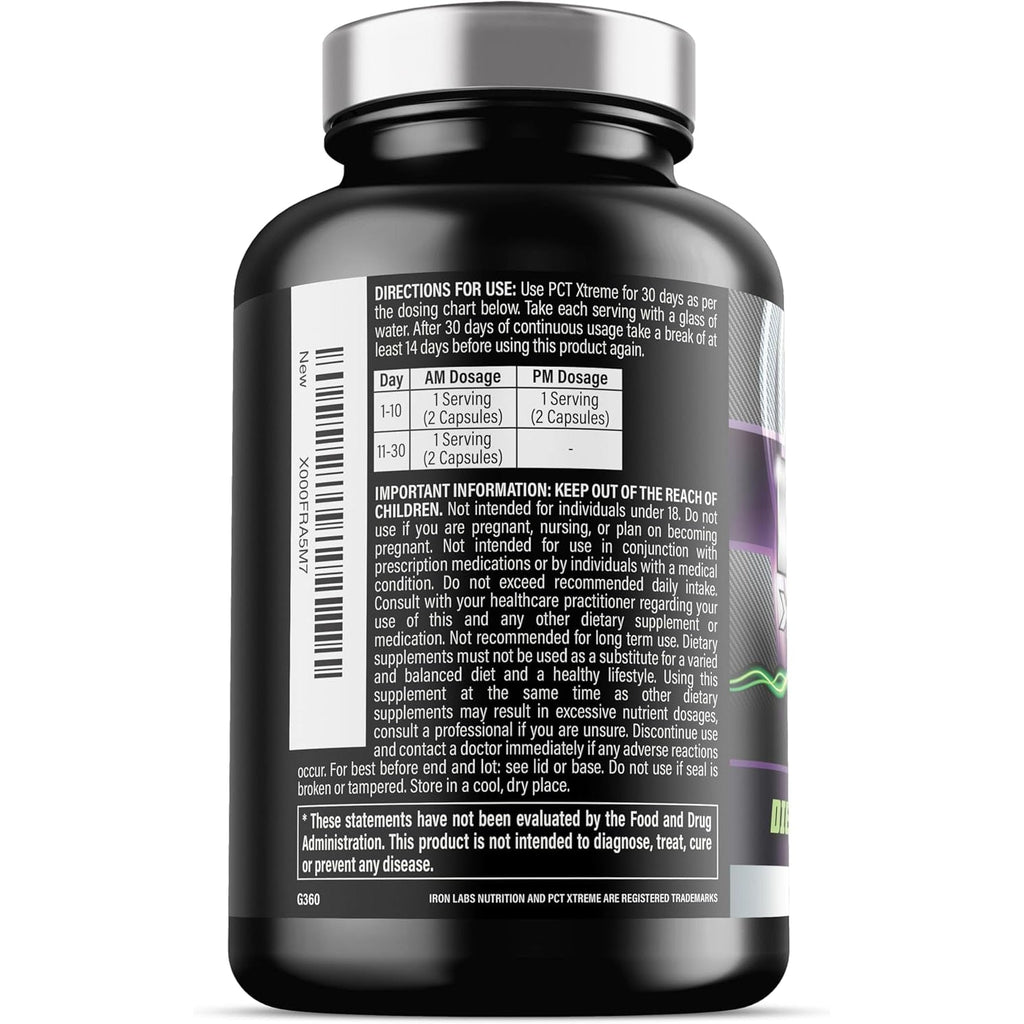 Iron Labs Nutrition PCT Xtreme - PCT Supplement for Men - 30 Day Course - Post Cycle Support Booster (80 Capsules)