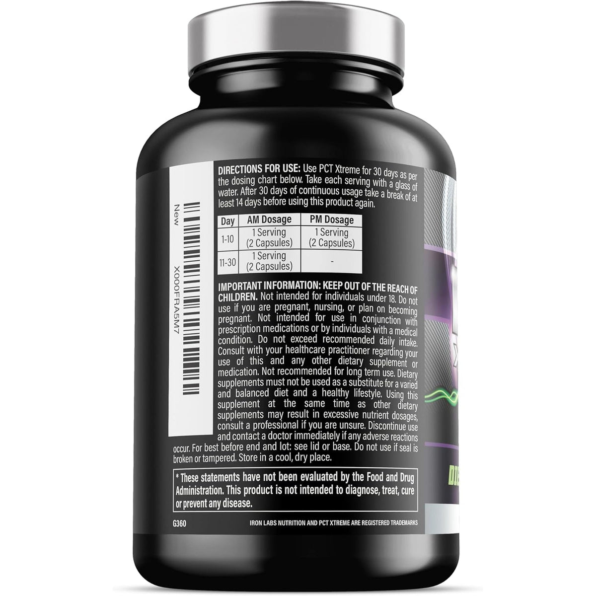 Iron Labs Nutrition PCT Xtreme - PCT Supplement for Men - 30 Day Course - Post Cycle Support Booster (80 Capsules)