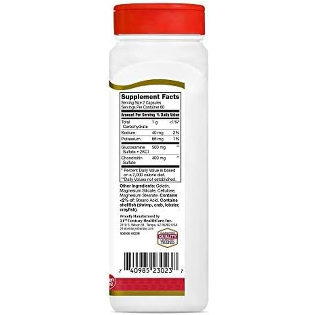 21St Century Glucosamine 250 Mg and Chondroitin 200 Mg Capsules, 120 Count