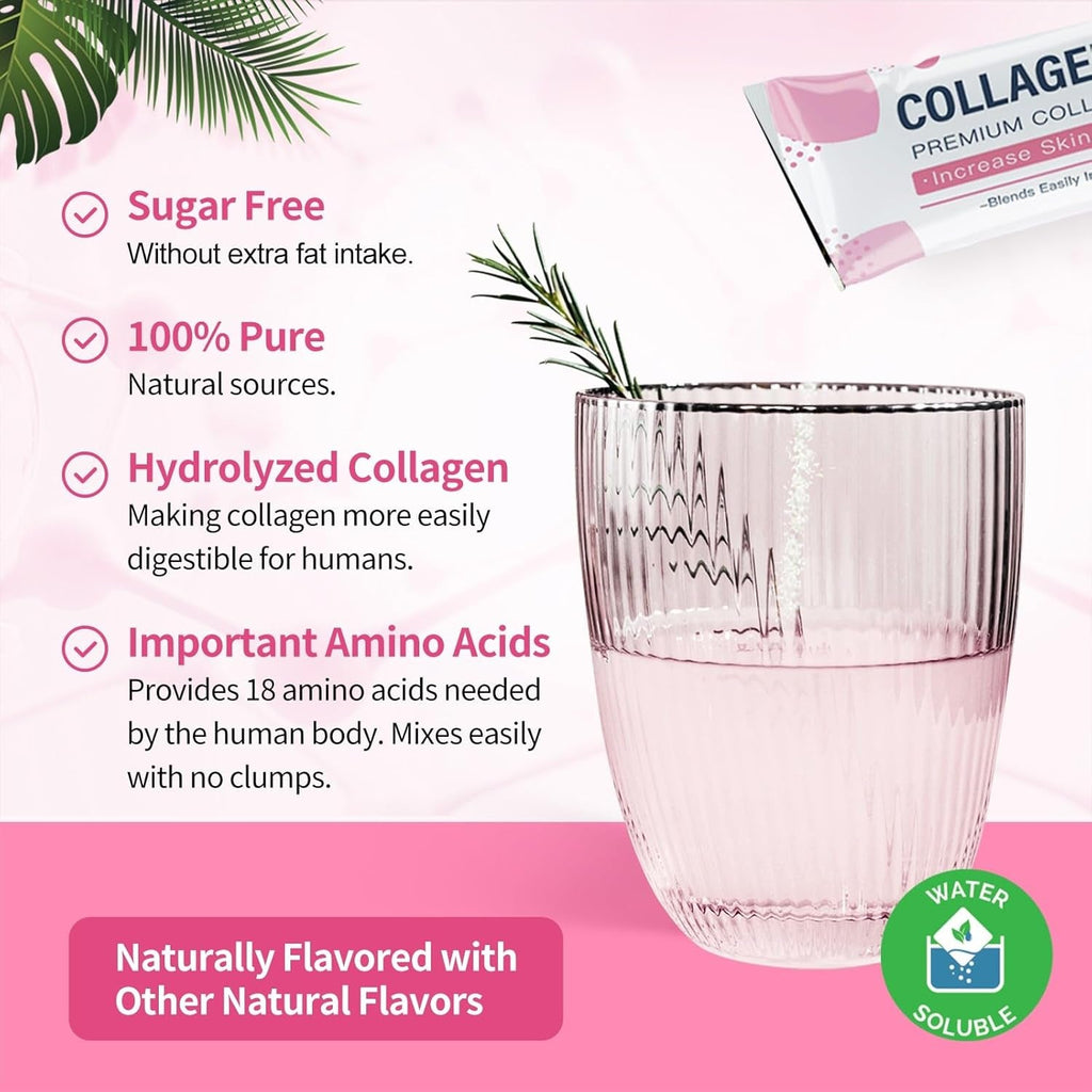 NATURE TARGET Multi Collagen Peptides Powder - Type I, II, III, V, X - Enhanced Absorption, Hydrolyzed Collagen Peptides with Prebiotics, Sugar-Free, Skin Hair Nail & Joint Support, Non-Gmo