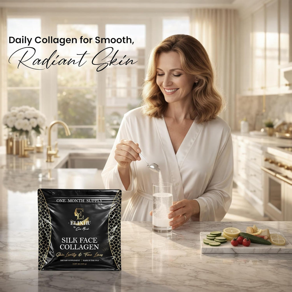 Silk Face Collagen - Collagen Peptides Powder for Women, Face and Neck 14G Protein | Ultra Low Molecular Weight Collagen – for Skin, Hair, Nail, Joint & Gut Health, 15.87 Oz (450G) Cocó March