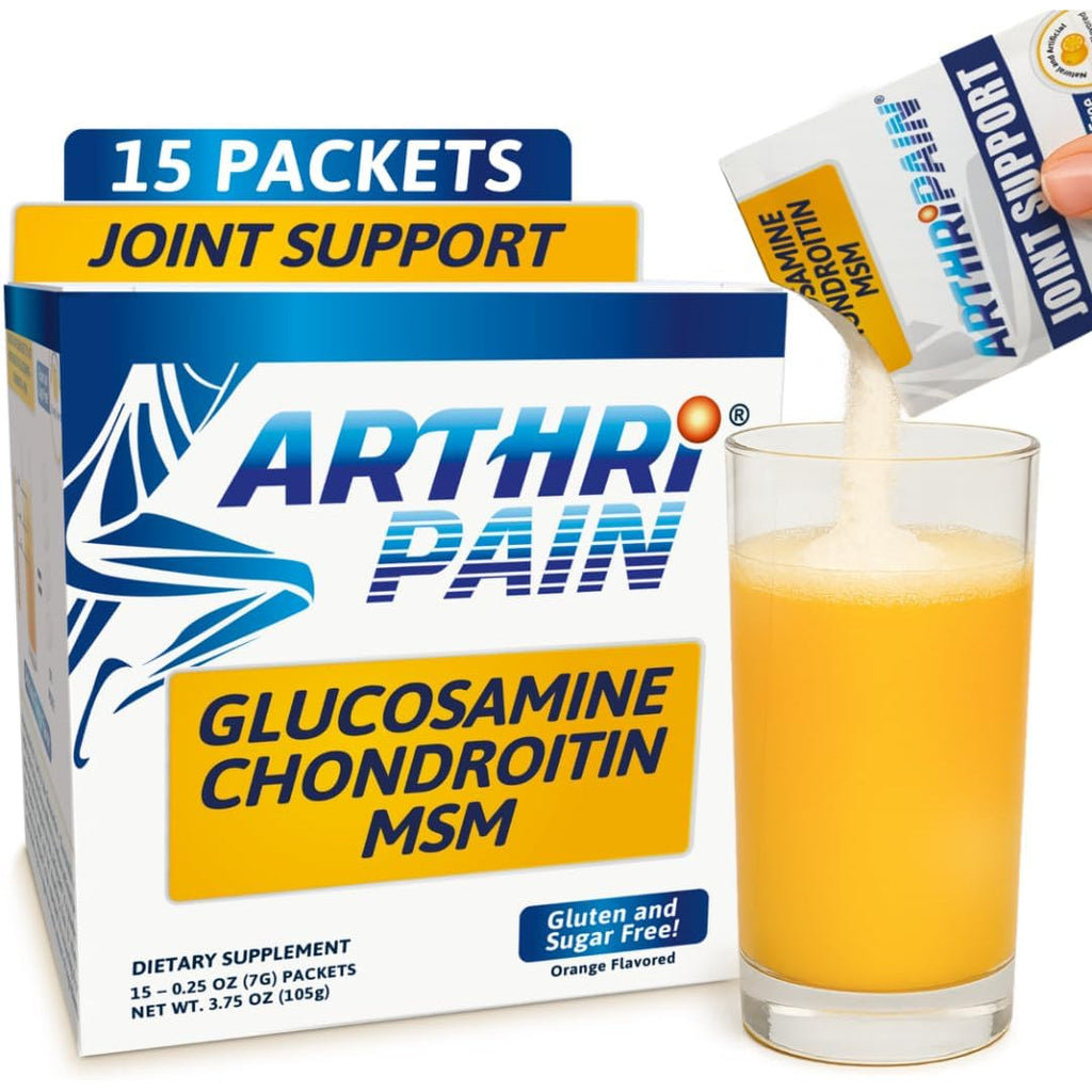 Arthripain – Joint Support Cartilage Repair Supplement – Clinically Tested Joint Juice - Ligament Relief Support – Glucosamine Chondroitin MSM – Swollen Knee Treatment –Sugar-Free – Made in US - 15Ct