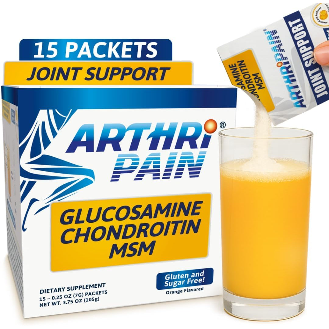 Arthripain – Joint Support Cartilage Repair Supplement – Clinically Tested Joint Juice - Ligament Relief Support – Glucosamine Chondroitin MSM – Swollen Knee Treatment –Sugar-Free – Made in US - 15Ct