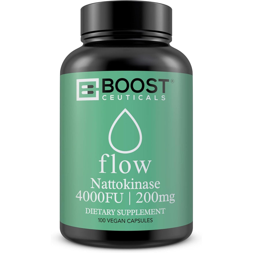 Nattokinase 4000 FU 100 Capsules | Vegan No K2 No Fillers | Clean Enzyme for Circulation & Blood Thinner & Blood Flow Support | Boostceuticals