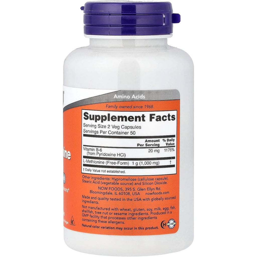 Now Foods L-Methionine 500 Mg 100 Caps