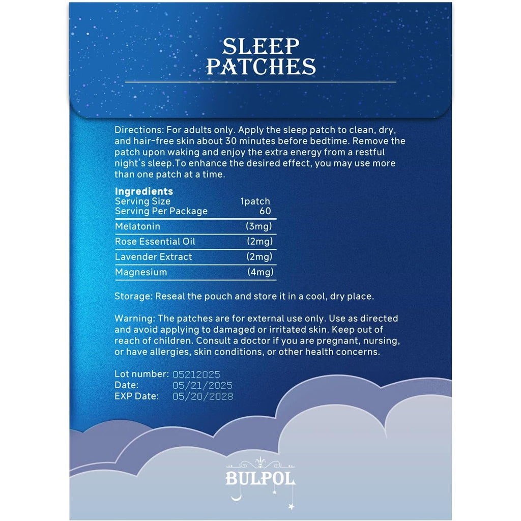 Sleep Patches for Adults, 60 Pack Upgraded Deep Sleep Patches, Formulated with All Natural Ingredients, Long-Lasting Night Comfort for Both Men and Women, Easy to Use All Night Long