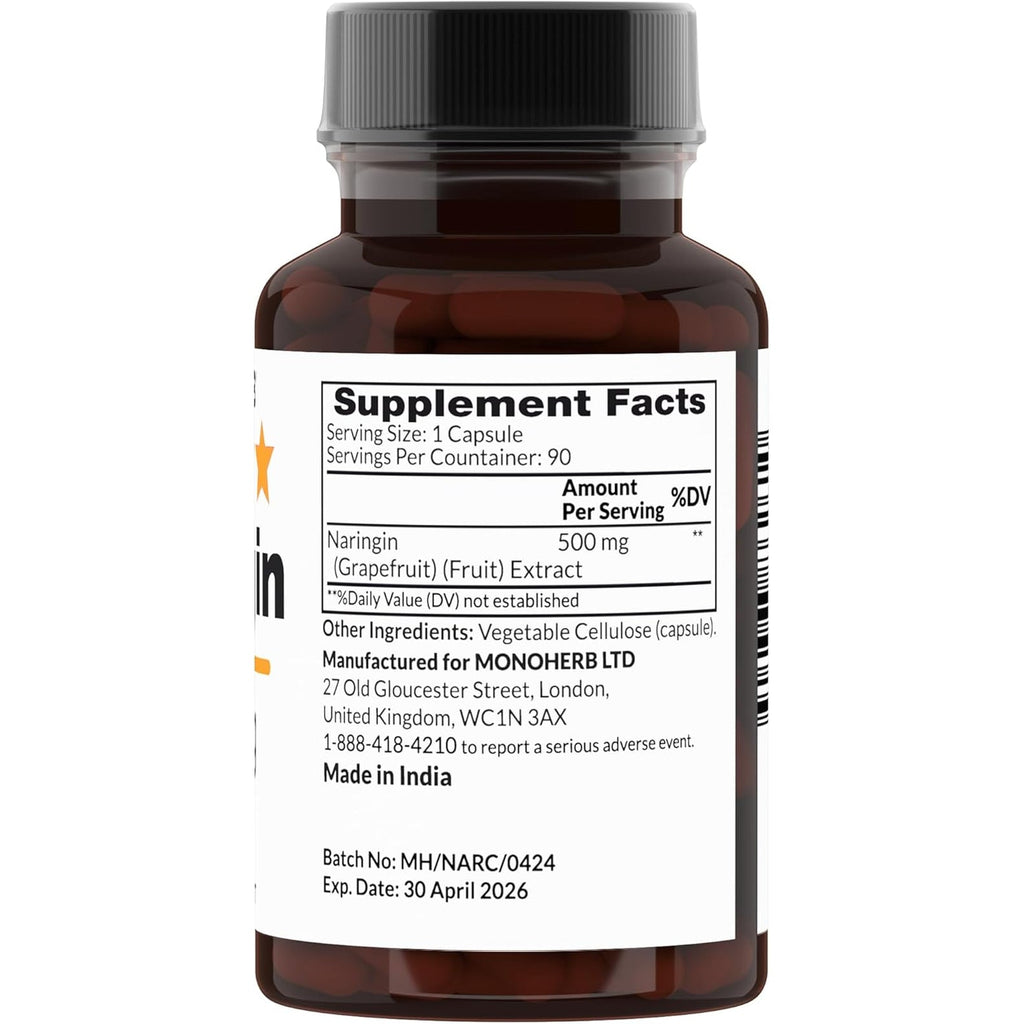 MONOHERB Naringin 500 Mg - 90 Veg Capsules - 90 Servings