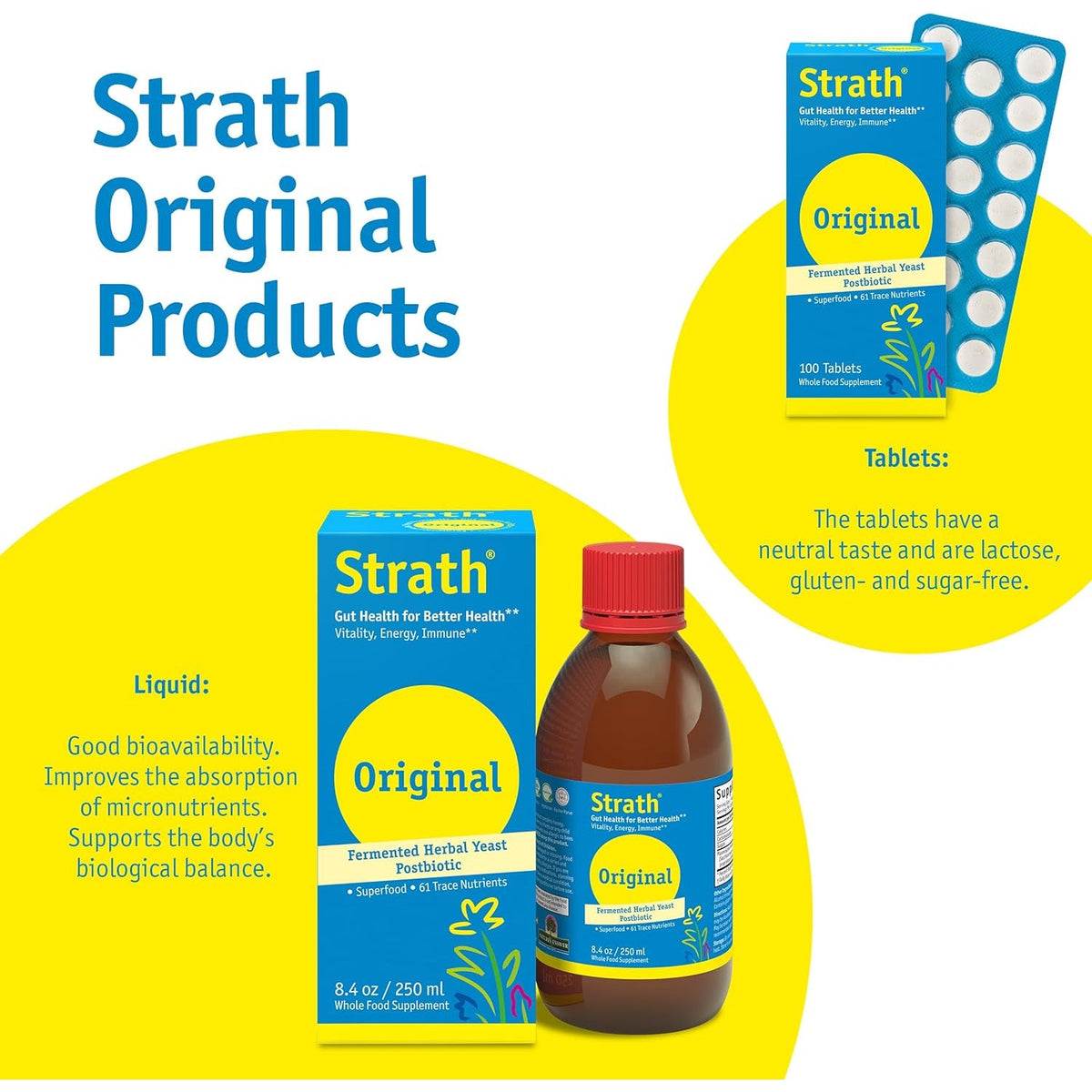 Strath Fermented Herbal Yeast Postbiotic - (8.4 Fl Oz) Daily Nutritional Food Supplement Liquid | Supports Metabolism | Vegetarian | Lactose-Free | No Artificial Additives