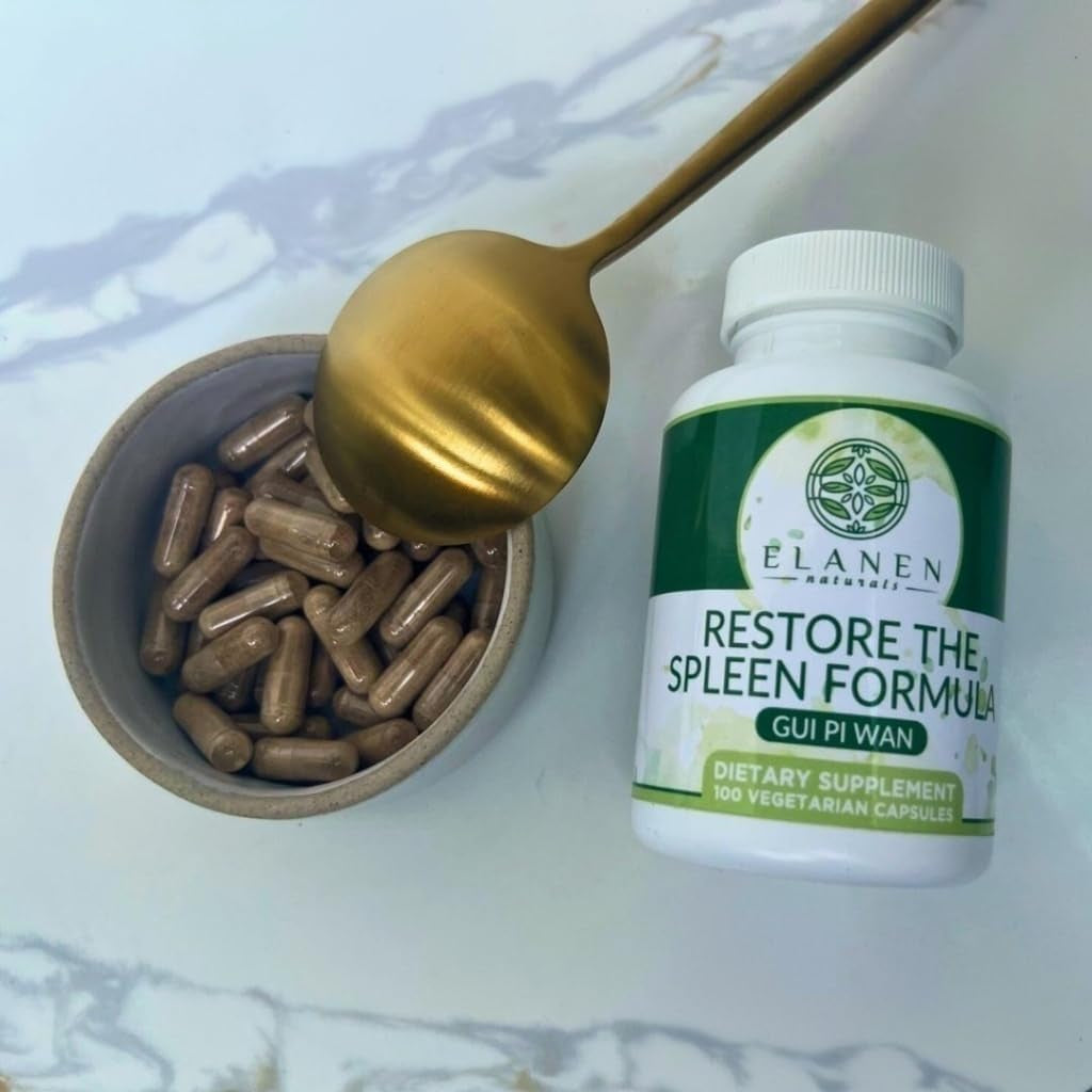 Elanen Naturals GUI Pi Wan, 3Rd Party Tested, GUI Pi Tang, Restore the Spleen Formula to Nourish the Heart, Spleen, and Mind, 100 Vegetable Capsules