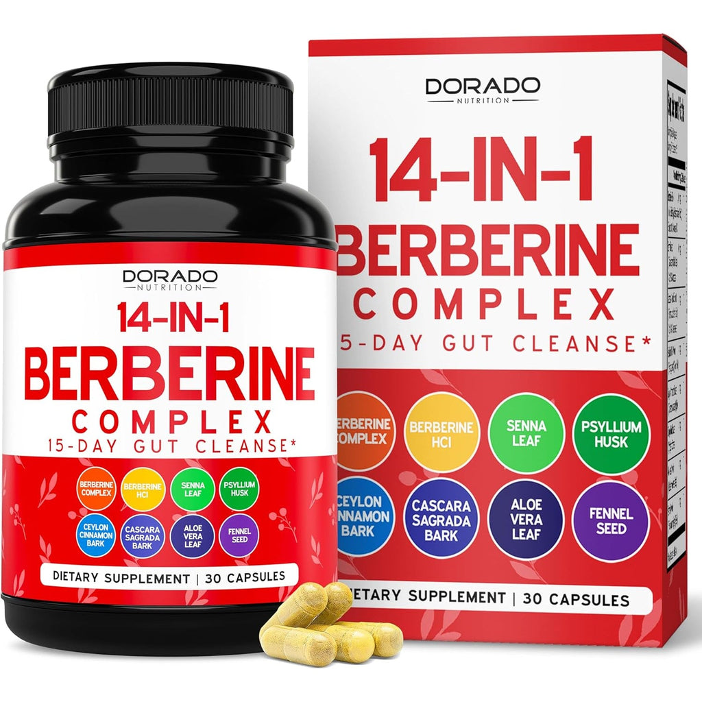 GLP-1 Supplement for Women & Men (30 Count) GLP1 Berberine 15 Day Gut Cleanse Detox & Cleanse Metabolism Support with Ceylon Cinnamon , Senna Leaf & More - Third Party Tested , Vegan Safe - USA Made