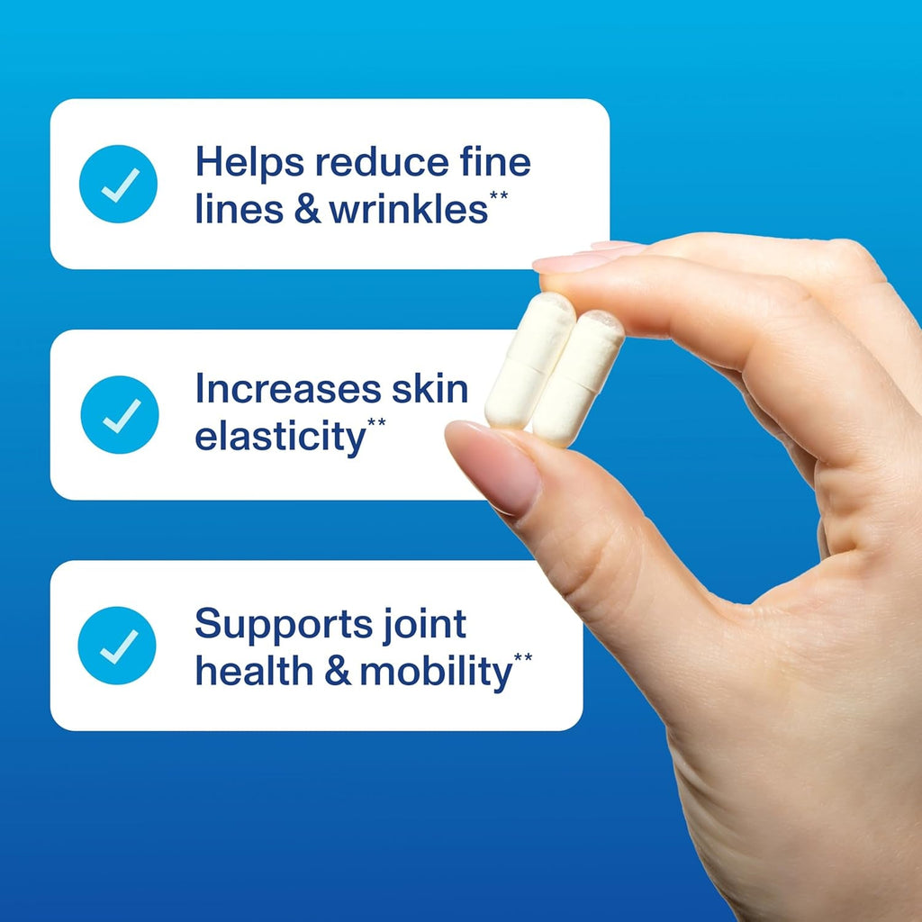 Vital Proteins® Enhanced Collagen Complex Capsules with Biocell Collagen® - Supports Skin Elasticity, Joint Health and Helps Reduce Fine Lines & Wrinkles (1) - 60 Count
