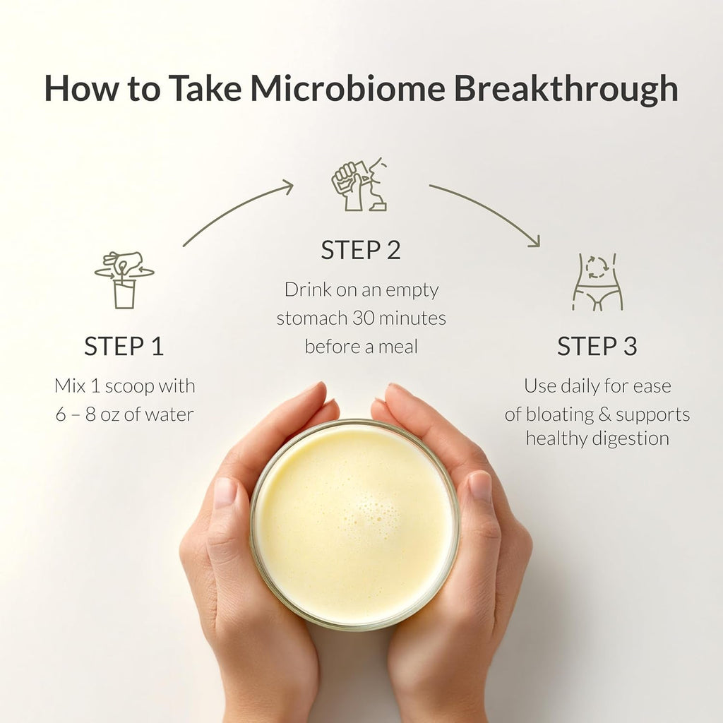 Microbiome Breakthrough™ Gut Support Powder – Vegetarian Vanilla – with Probiotics, Prebiotics, and Igy Max® – Source of L-Glutamine – Supports Digestive Comfort, Gas & Bloating Relief 30 Servings*