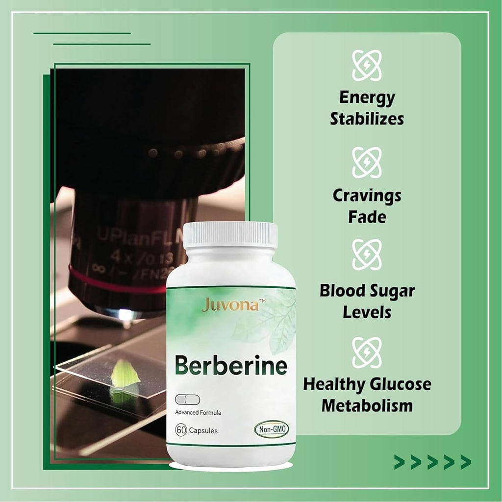 Juvona Berberine – Advanced Formula | Non-Gmo | 60 Capsules