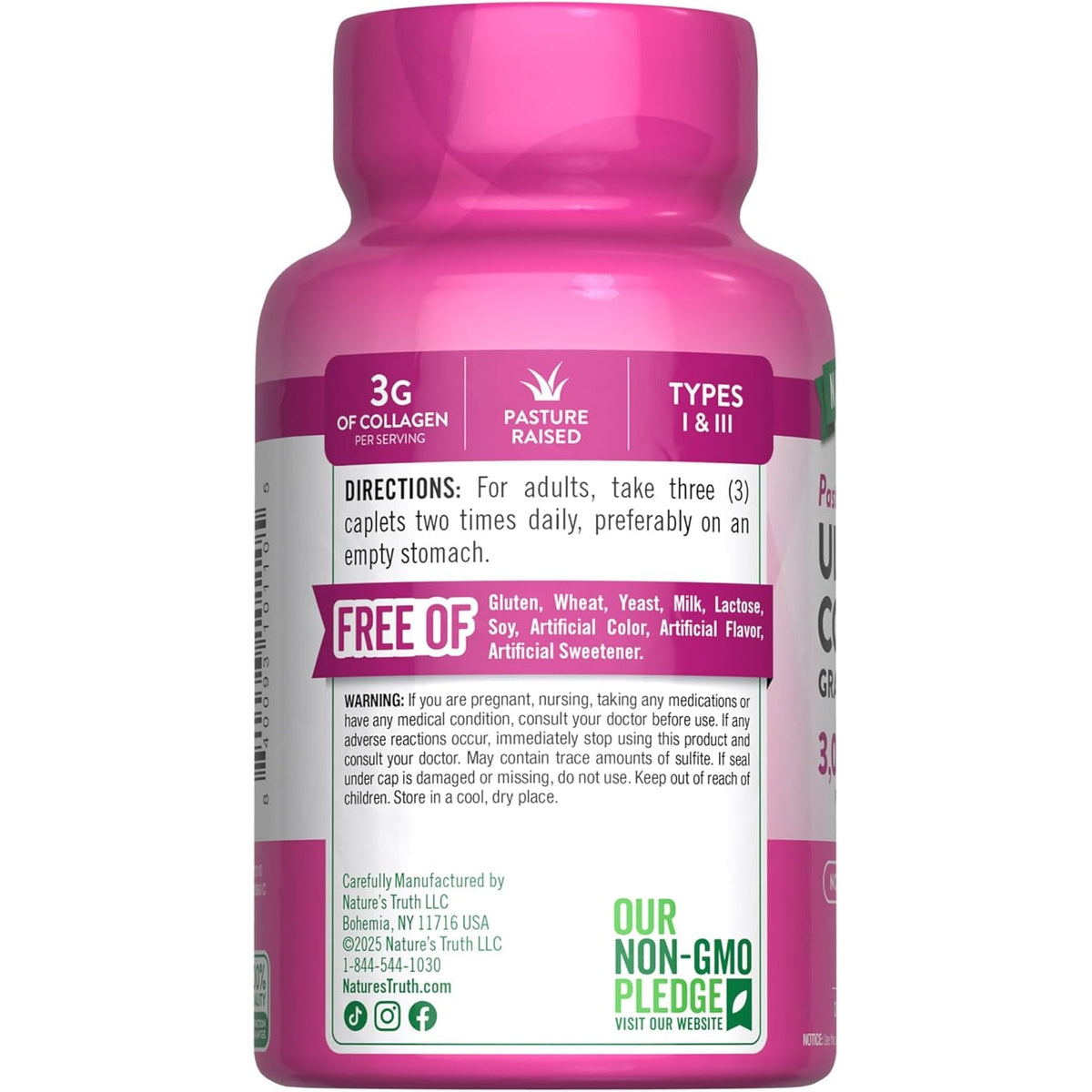 Nature'S Truth Collagen Peptides | 90 Caplets | Type 1 and 3 with Vitamin C | Grass Fed, Non-Gmo & Gluten Free Supplement