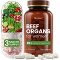 Grass Fed Beef Organ Supplement for Women with Super Greens & Antioxidant Fruits – 60+ Bioavailable Nutrients for Hormone Balance, Cycle Comfort, Primal Energy, Immunity, Hair & Skin – 3 Month Supply