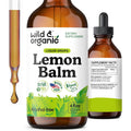 Wild & Organic Lemon Balm Tincture - Good Mood Support - Melissa Lemon Balm Extract Drops - Add to Tea for Relaxation - Vegan, Sugar & Alcohol-Free Leaf Supplement - 4 Fl Oz