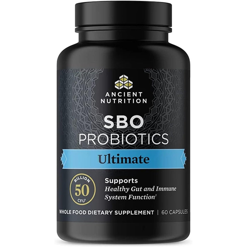 Ancient Nutrition Probiotics, SBO Probiotics Ultimate 50 Billion Cfus*/Serving, Digestive and Immune Support, Gluten Free, Ancient Superfoods Blend, 60 Capsules
