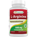 (New Improved Formula) Best Naturals L-Arginine 1000 Mg 120 Tablets - Pharmaceutical Grade L Arginine Supplement Promotes Nitric Oxide Synthesis