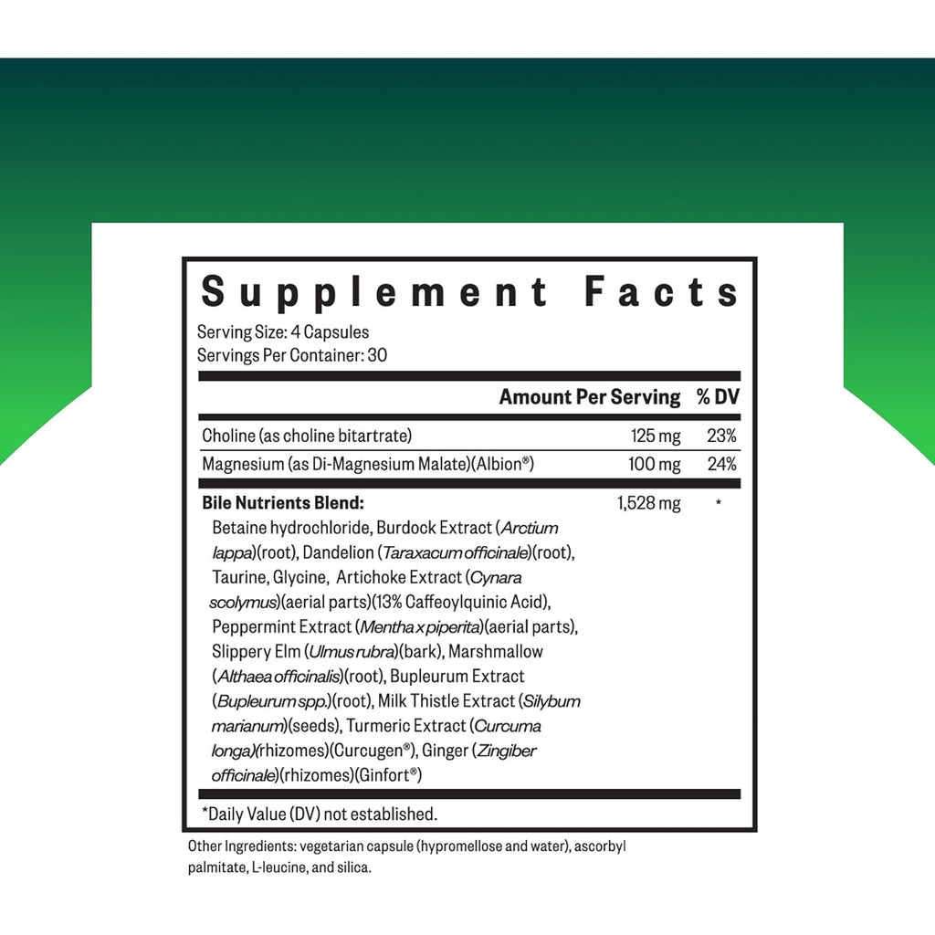Seeking Health Bile Nutrients, Herbal Digestive Support for Healthy Gallbladder Function and Bile Production, Supports Healthy Fat Digestion and Liver Function (120 Capsules)*