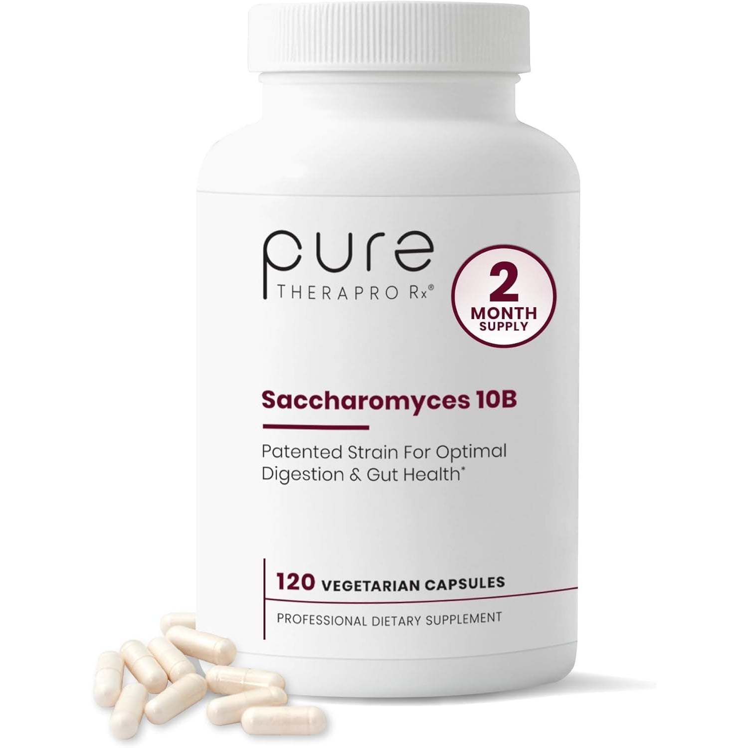 Saccharomyces Boulardii Probiotics 10 Billion CFU Made in USA | No Fillers Patented Strain: Lynside CNCM I-3799 Probiotics for Men and Women | Pure Therapro Rx, Pharma Grade 120 Count