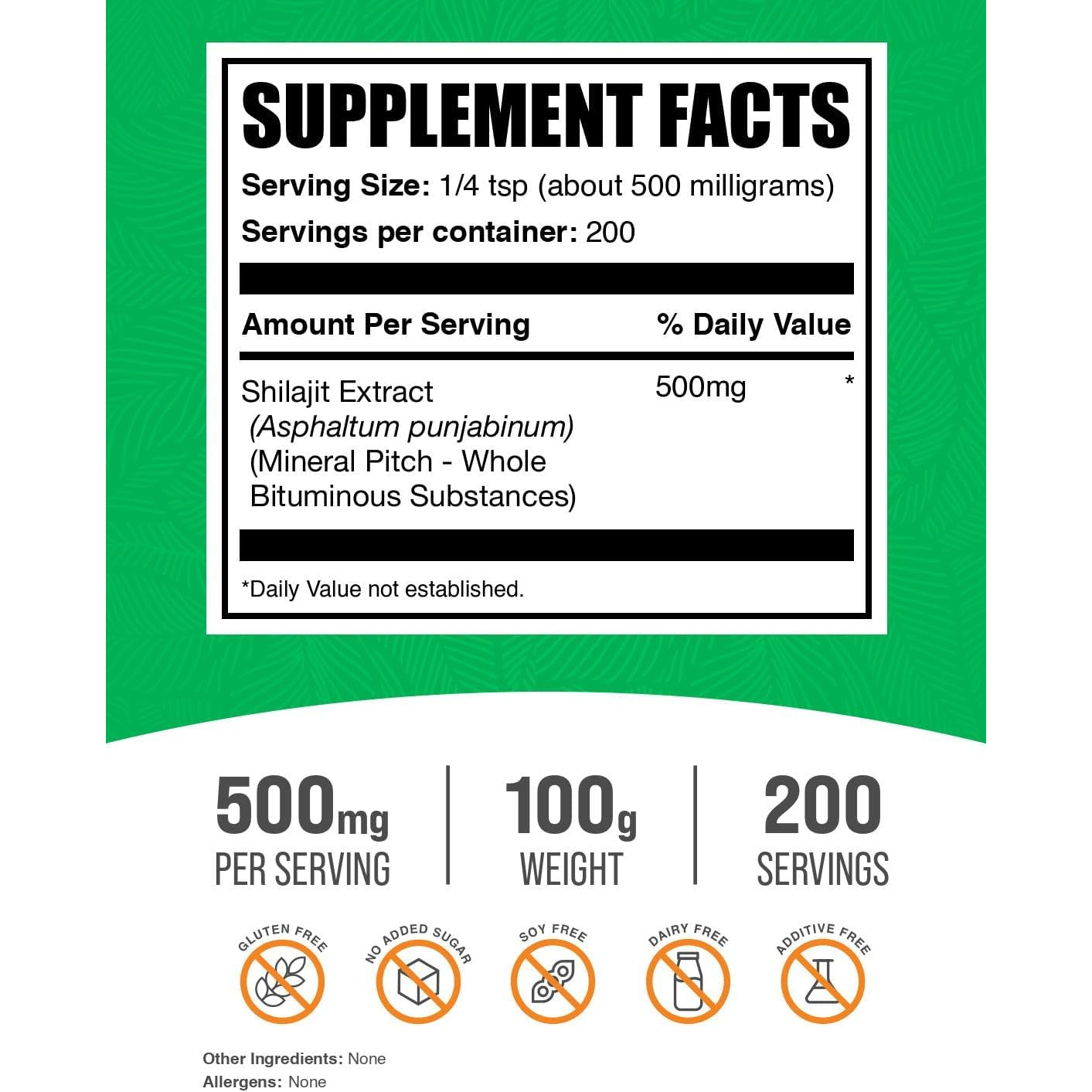 Bulksupplements.Com Shilajit Extract Powder - Fulvic Acid Supplement, Shilajit Supplement - Gluten Free, 500Mg per Serving of Shilajit Powder, 100G (3.5 Oz) (Pack of 1)