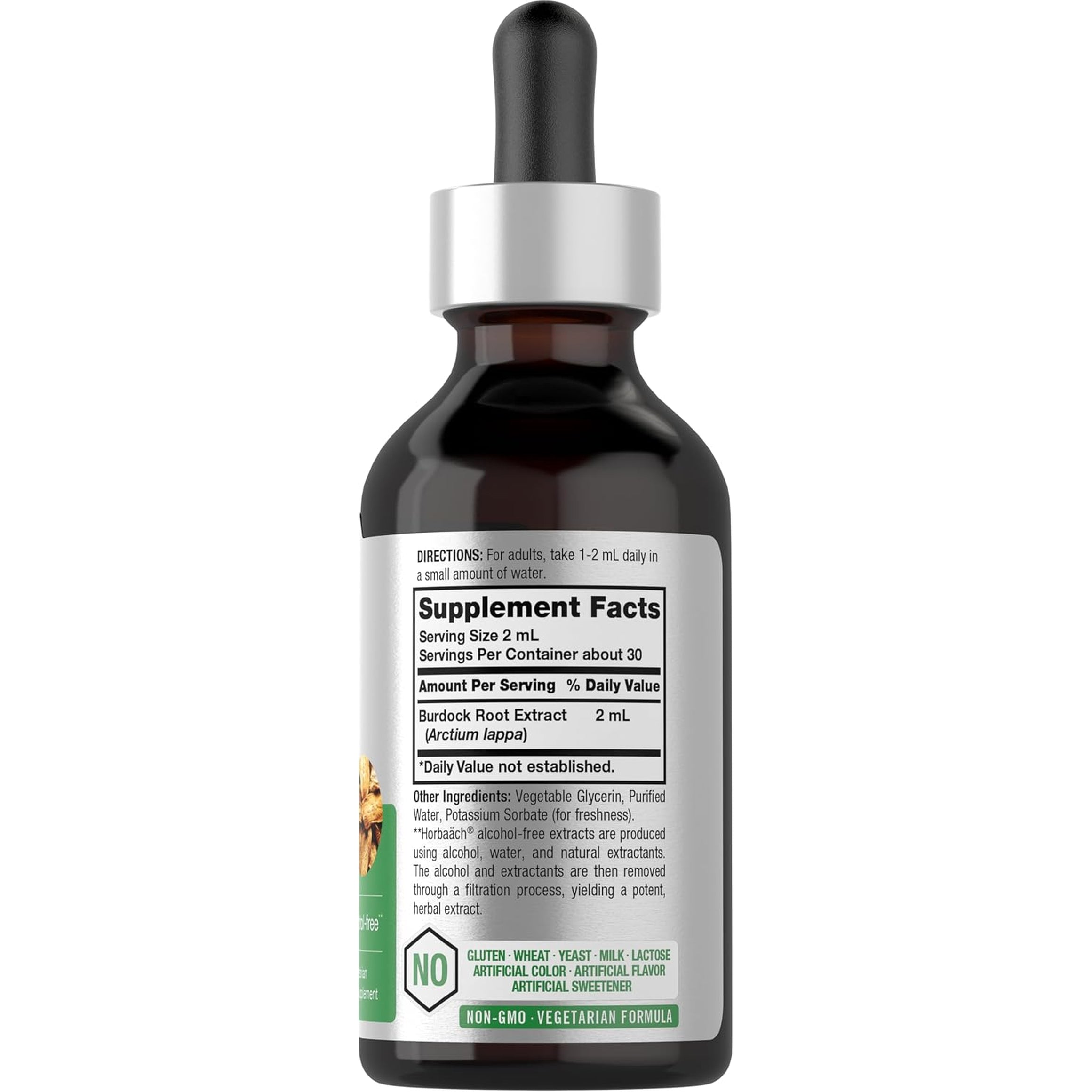 Horbäach Burdock Root Tincture | 2 Fl Oz | Super Concentrated Herb Extract | Vegetarian, Non-Gmo, Glutren Free, Alcohol Free